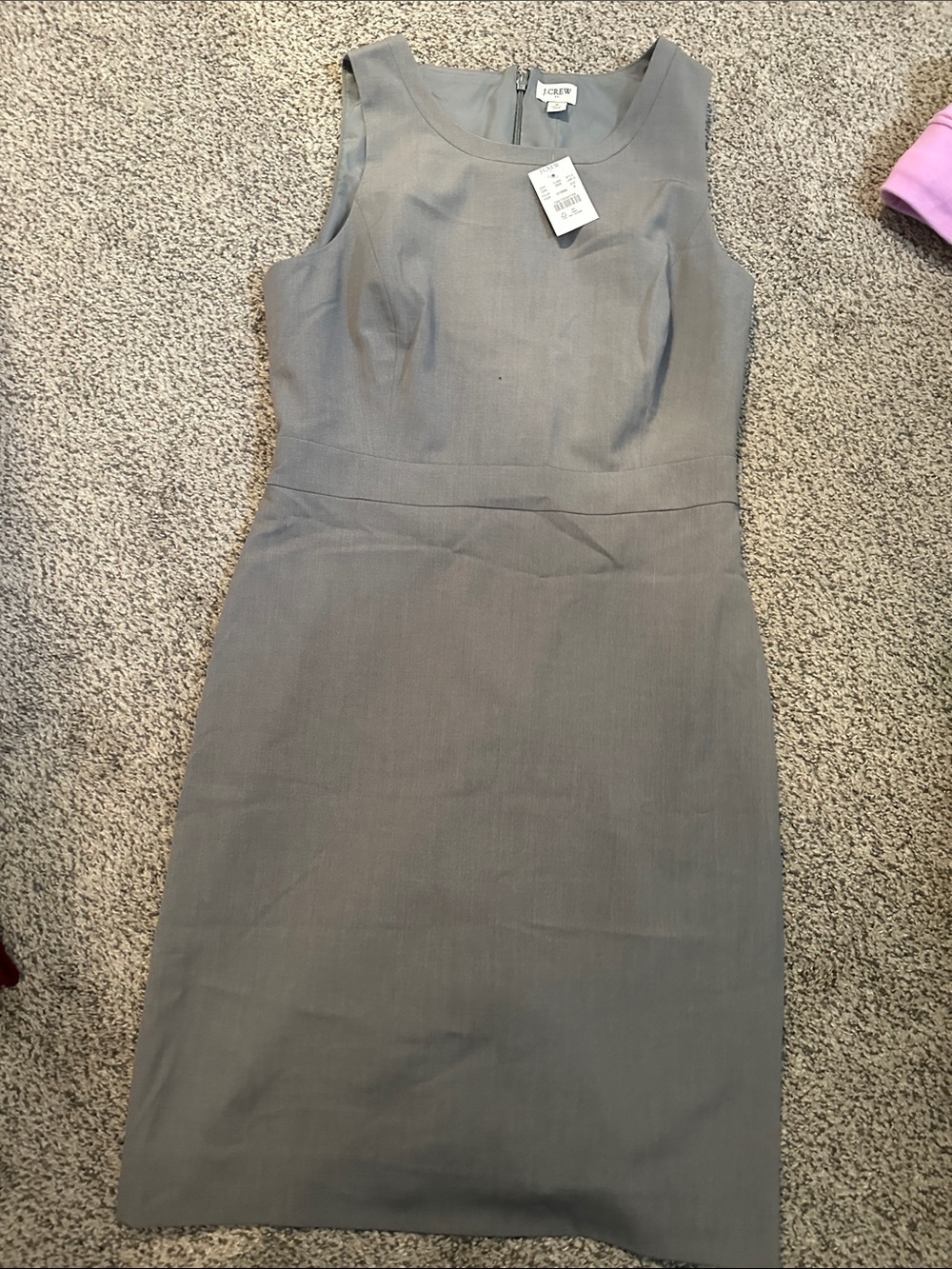 J. Crew Sleeveless Gray Midi Sheath Dress